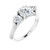 White gold, 3-stone diamond accented engagement ring