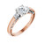 White and rose gold three stone diamond accent engagement ring