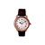 Genuine Brown Leather & Rose Gold Bezel Watch