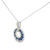 Genuine Blue Sapphire & Diamond Circle Pendant