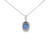 Oval Halo Blue Sapphire & Diamond Pendant 