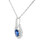 Oval Blue Sapphire & Diamond Pendant 