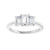 Three Stone Emerald Cut Diamond Engagement Ring