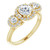 3-Stone Halo Diamond Accent Engagement Ring