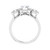 3-Stone Halo Diamond Accent Engagement Ring