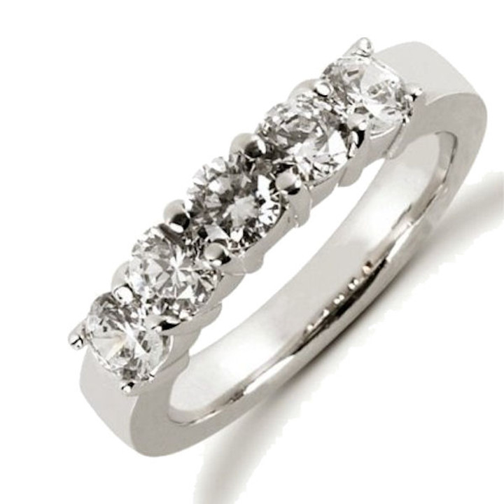 5 stone diamond anniversary ring