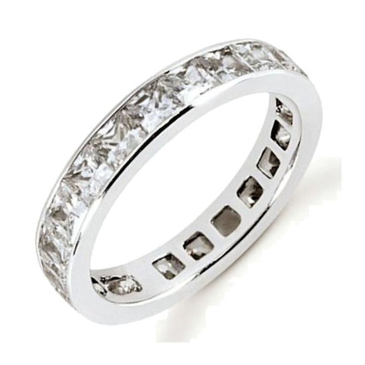 White Gold Princess Cut Eternity Diamond Ring