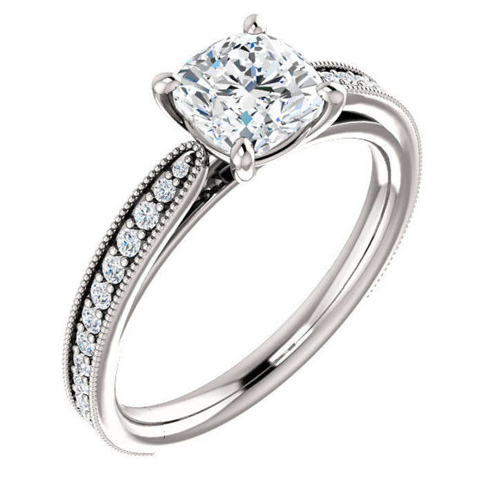 White Gold Diamond Accent Engagement Ring