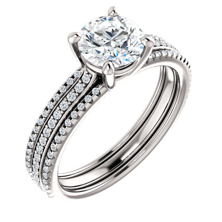 White Gold Diamond Accent Engagement Ring