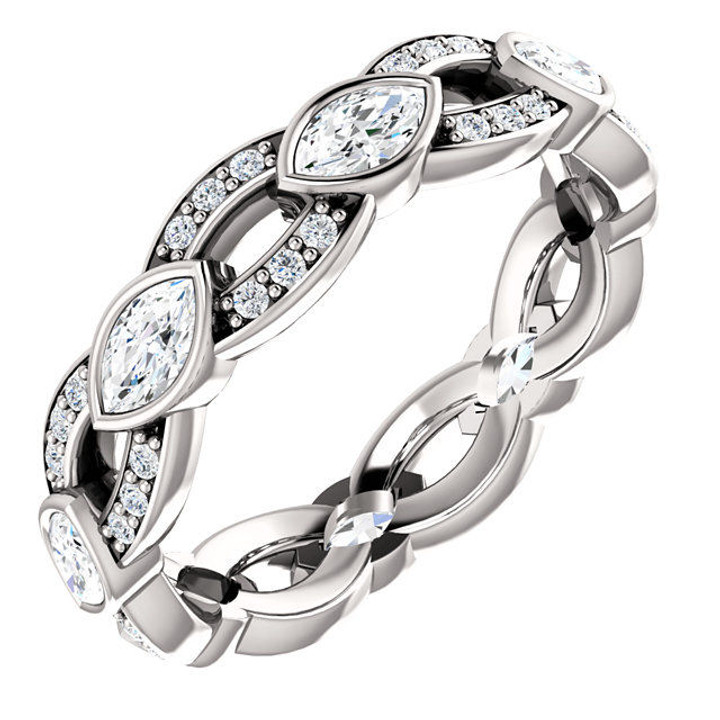 White Gold Marquise Diamond Eternity Ring