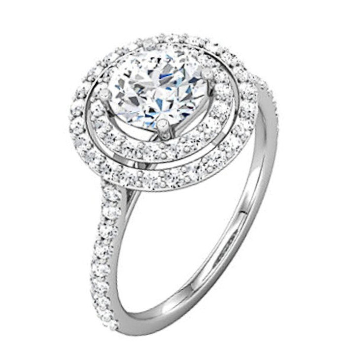 Double Halo Engagement Ring