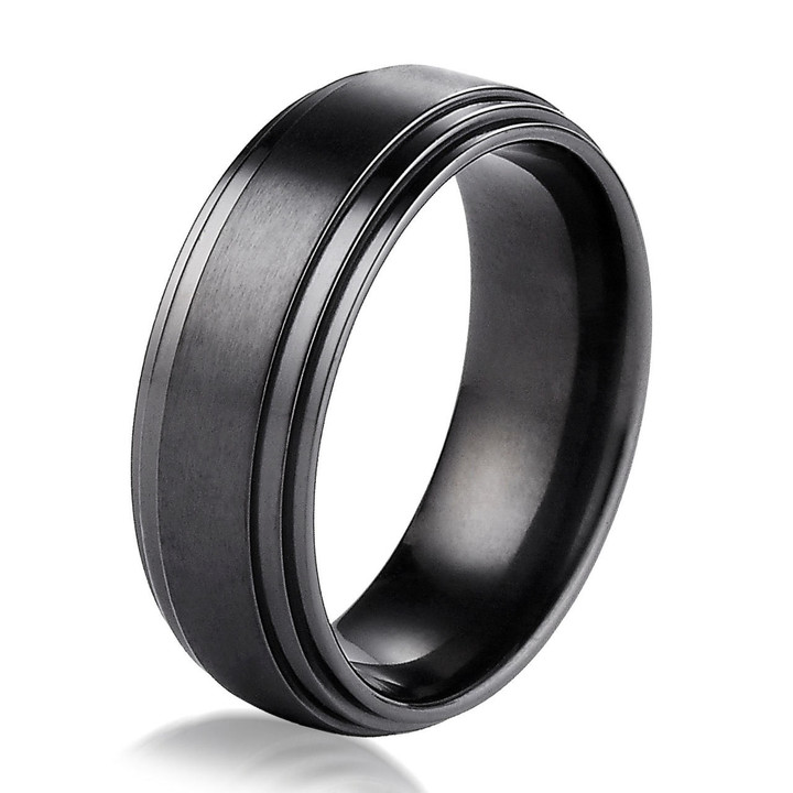 Hammered Black Titanium Mens Ring | Titanium rings for men, Black titanium  ring, Rings for men