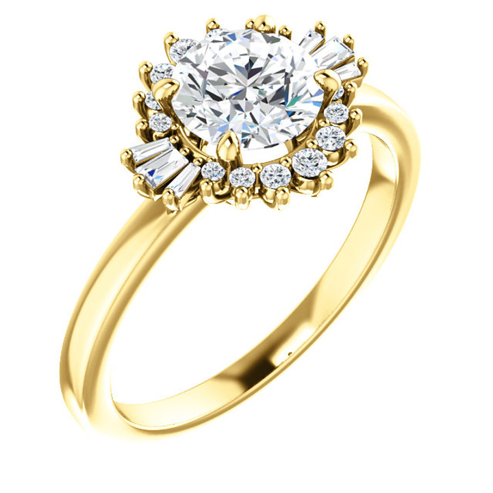 Yellow Gold Floral Inspired Engagement Ring