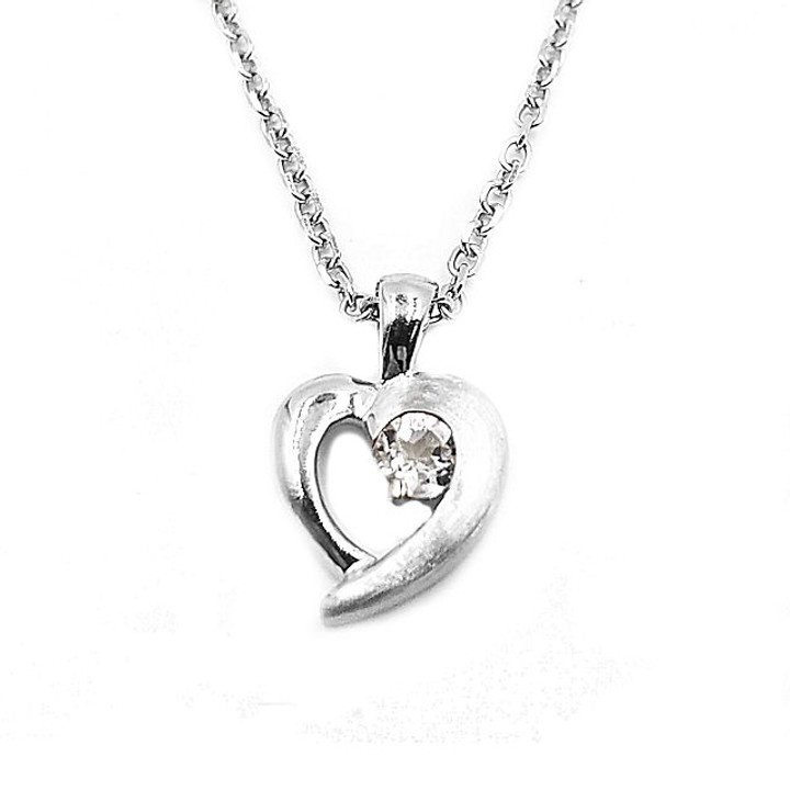 White Topaz Heart Pendant