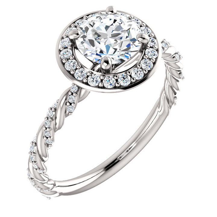 White Gold Halo Engagement Ring