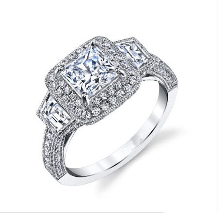 Princess Cut Double Halo Engagement Ring