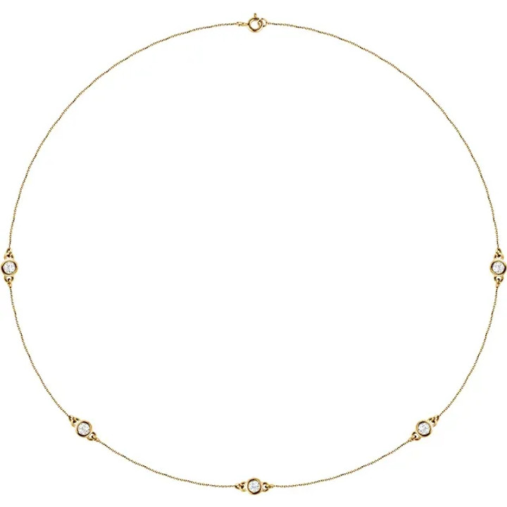 14K Yellow Gold Diamond Necklace