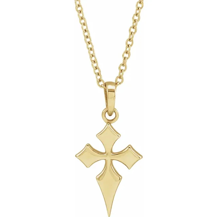 Pointed Ornate Cross Necklace