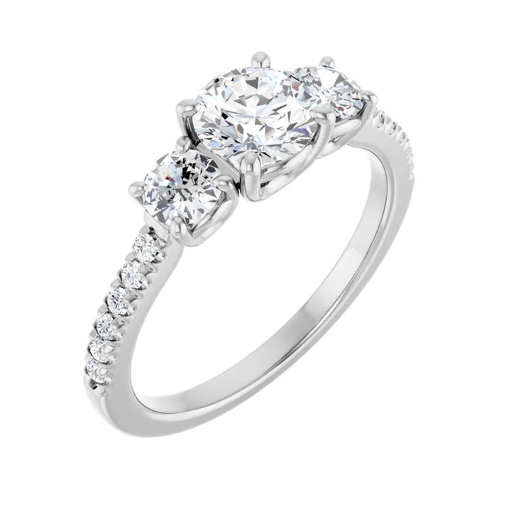 Split Shank Double Halo Accents Engagement Ring With Center Diamond at USD  1225 / Piece in Mumbai