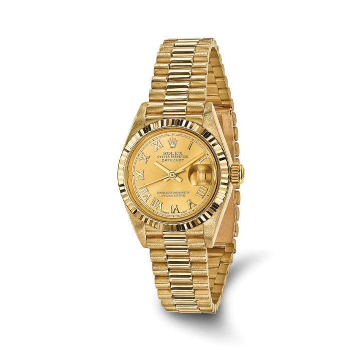 Online Only Pre-owned Independently Certified Rolex 18K Ladies' Datejust President Watch