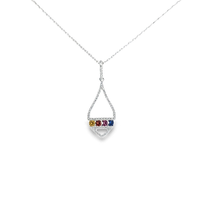 Multi-Color Sapphire & Diamond Pendant