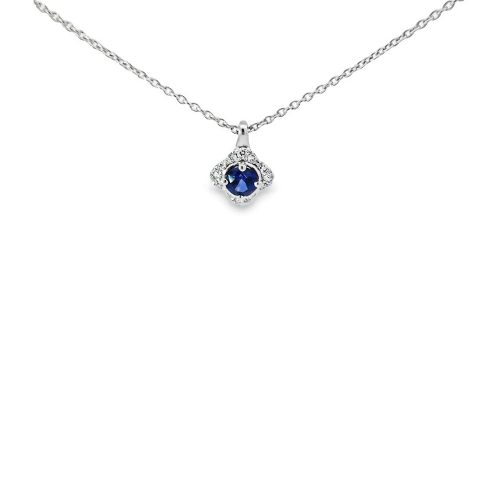 Blue Sapphire & Diamond Petite Necklace