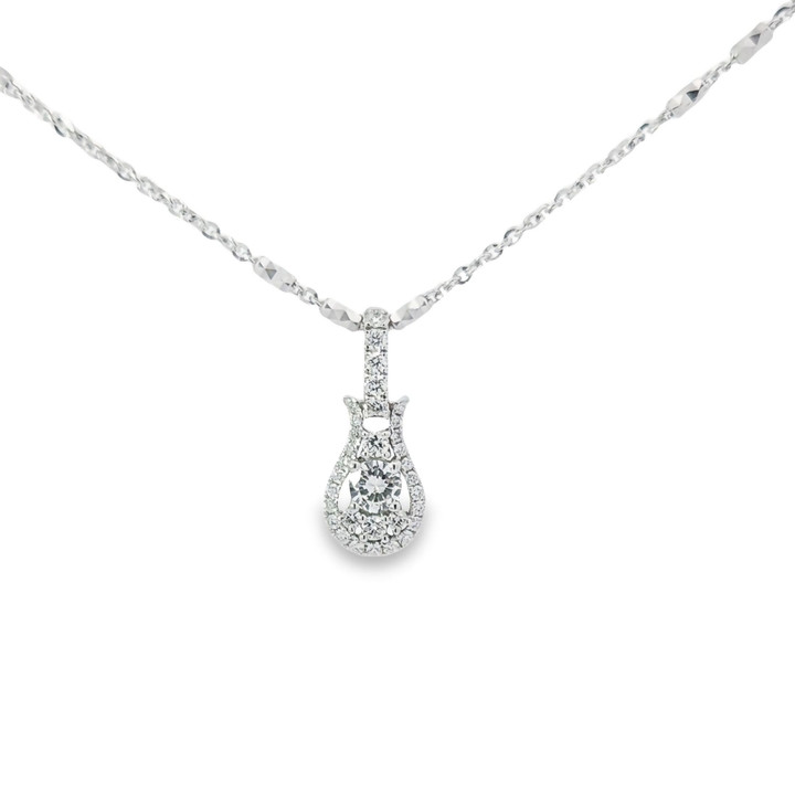 0.22 Carat Total Weight Diamond Drop Necklace