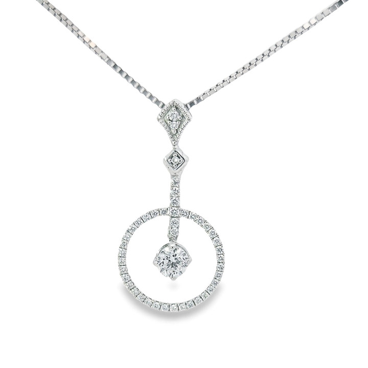 Diamond Circle Drop Pendant 