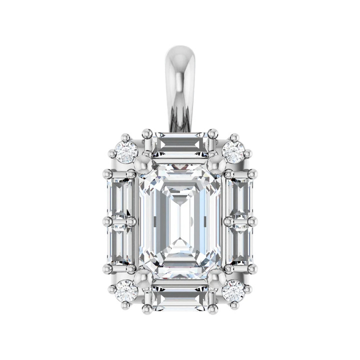 Emerald Cut Lab-Grown Diamond Pendant