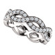 White Gold Twisted Round Cut Eternity Ring