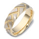 Two-Tone Carved Contemporary Wedding Band