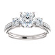 White Gold 3-Stone Diamond Accent Engagement Ring