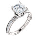 White Gold Diamond Accent Cushion Cut Engagement Ring