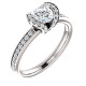 White Gold Half Halo Diamond Engagement Ring