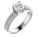 White Gold Diamond Accent Round Engagement Ring