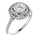 Platinum Double Halo Cushion Engagement Ring