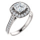 White Gold Halo Cushion Cut Engagement Ring