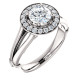 White Gold Round Cut Halo Engagement Ring