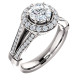 White Gold Halo Round Cut Engagement Ring