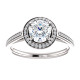 White Gold Round Cut Halo Diamond Engagement Ring