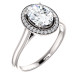 White Gold Oval Halo Engagement Ring