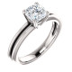 14Kt White Gold Solitaire Cushion Cut Engagement Ring