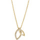 Yellow Gold Double Leaf Diamond Necklace