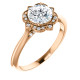 Rose Gold Petal Diamond Engagement Ring