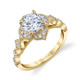 Yellow Gold Floral Halo Ring