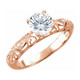 Rose gold vintage diamond solitaire engagement ring