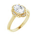 Yellow gold semi-halo oval diamond engagement ring