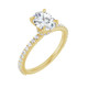 Yellow gold oval cut diamond accent engagement ring with hidden halo