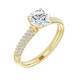 Yellow gold round cut pave diamond engagement ring