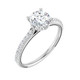 White gold diamond accented engagement ring